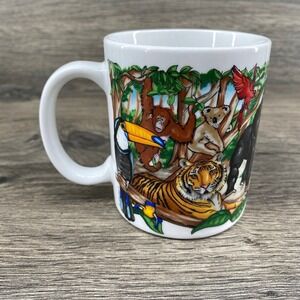 Linyi Jungle Animal Coffee Mug Tiger Lion Zebra Elephant